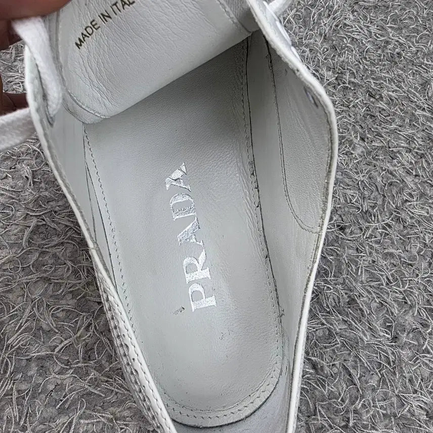[BUNJANG] PRADA White Leather Clipper EU37 Platform Shoes / 정품] PRADA 프라다 화이트 레더 클리퍼 EU37/240 실착용 5회