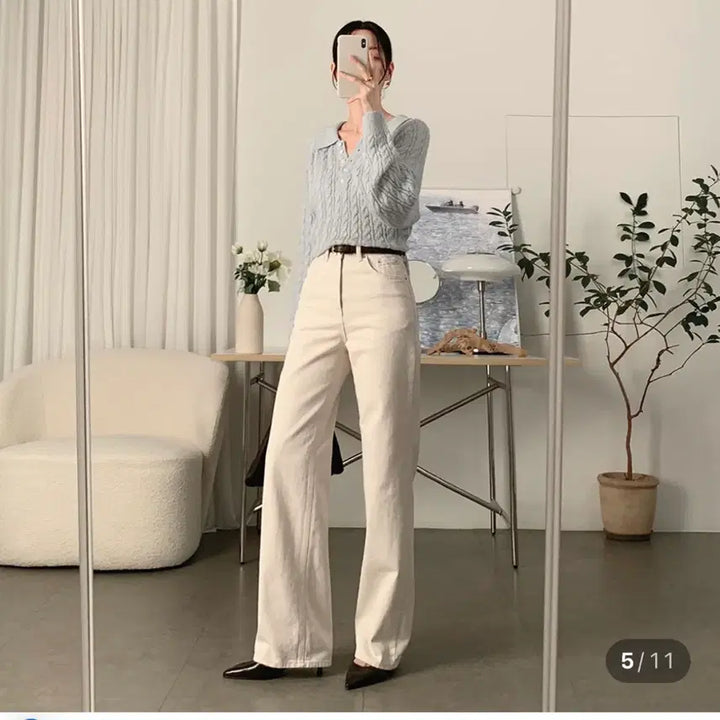 [BUNJANG] HARU Denim Pants (Oatmeal) EXD M Side / 사색 로데브 HARU 데님 팬츠 (오트밀) EXD M사이드