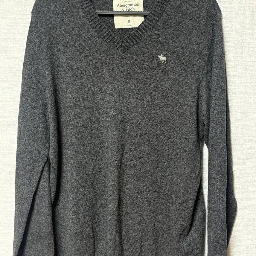 [BUNJANG] Abercrombie Cashmere V-Neck Knit Charcoal 105 / 아베크롬비 캐시미어 브이넥 니트 챠콜 105 ㅍㅍ