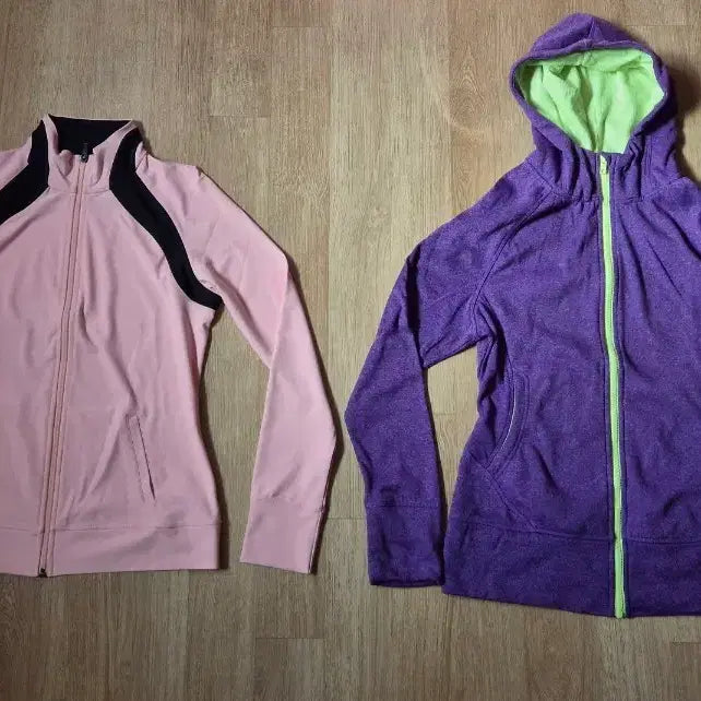 [BUNJANG] Purple Hoodie &amp; Pink Zip-Up Set / (새상품)미국구매 보라색 후드집업과 핑크 긴팔 집업 2개 세트판매