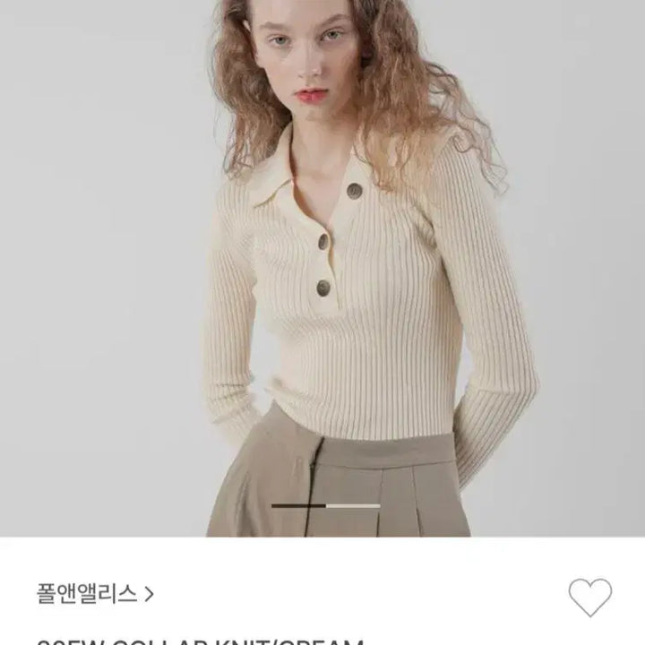 [BUNJANG] Paul &amp; Alice Cream Color Knit Top / (미착용) 폴앤앨리스 카라넥 니트 크림색