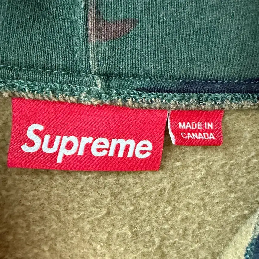 [BUNJANG] Supreme Small Box Zip-Up Hoodie Woodland / [L]24FW 슈프림 스몰 박스 집업 후드 우드랜드