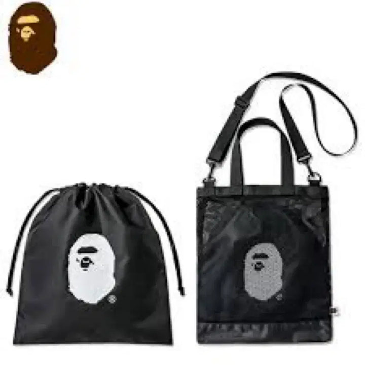 [BUNJANG] BAPE Mesh Shoulder Bag Pouch Set / 베이프 크로스백 파우치 세트 메쉬백 숄더백