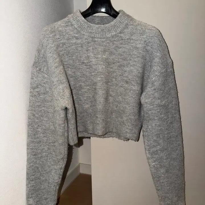 [BUNJANG] ZARA Gray Crop Knit Sweater / 자라 크롭 회색 니트