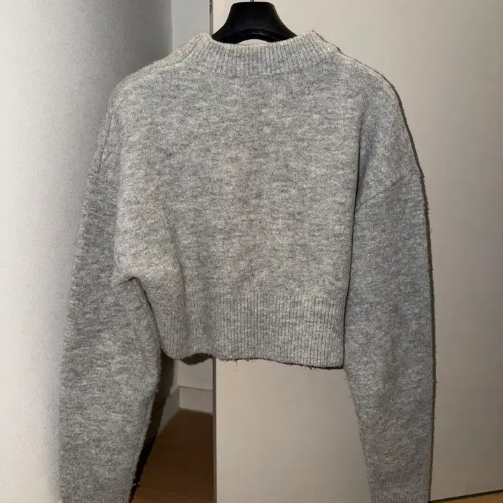 [BUNJANG] ZARA Gray Crop Knit Sweater / 자라 크롭 회색 니트