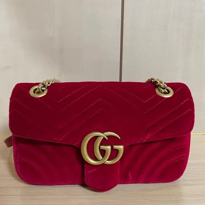 [BUNJANG] Gucci GG Marmont Matelasse Velvet Shoulder Bag / 정품 구찌 GG 마몽 마틀라세 벨벳 숄더백 라지