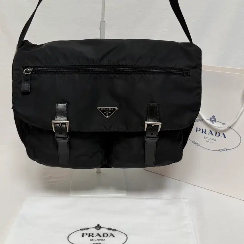 [BUNJANG] Prada Pocono Nylon Black Messenger Bag / 정품 프라다 포코노 나일론 블랙 메신저백 크로스백 숄더백