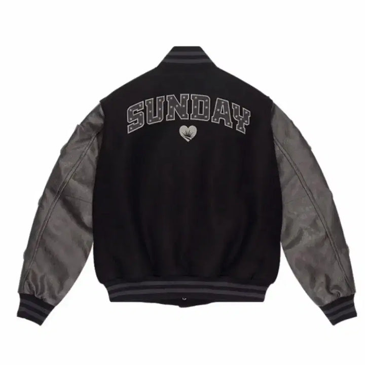 [BUNJANG] Sunday Fruits Market Varsity Jacket Black / 선데이후르츠마켓 바시티 VARSITY JACKET BLACK