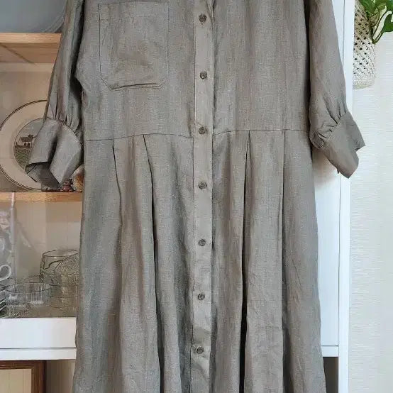 [BUNJANG] Paul &amp; Joe Linen Long Shirt Dress / 폴앤조 린넨 셔츠 롱원피스