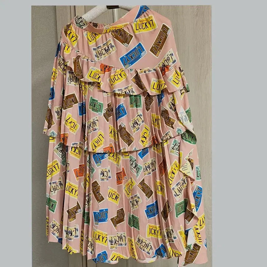 [BUNJANG] Lucky Chouette Plate Pattern Dress 38 / 럭키슈에뜨 플레이트 패턴 원피스 38
