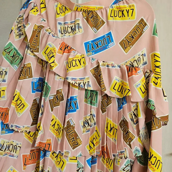 [BUNJANG] Lucky Chouette Plate Pattern Dress 38 / 럭키슈에뜨 플레이트 패턴 원피스 38