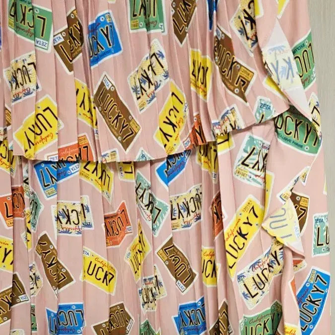 [BUNJANG] Lucky Chouette Plate Pattern Dress 38 / 럭키슈에뜨 플레이트 패턴 원피스 38