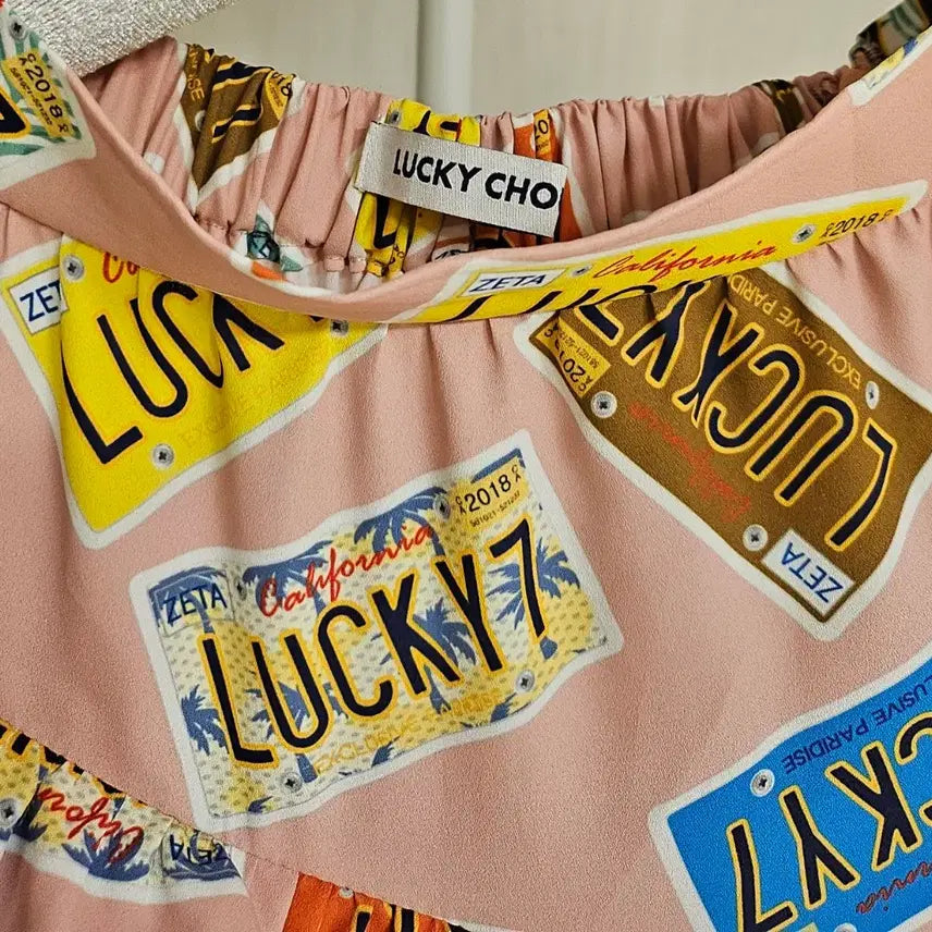 [BUNJANG] Lucky Chouette Plate Pattern Dress 38 / 럭키슈에뜨 플레이트 패턴 원피스 38