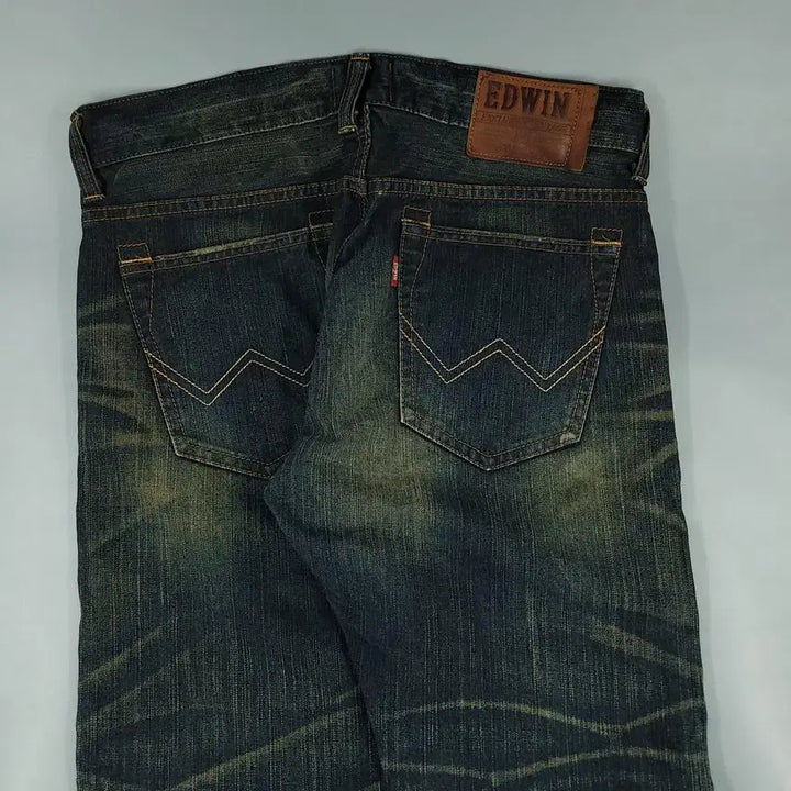 [BUNJANG] EDWIN 402XV JP 00s Dark Wash Street Jeans / EDWIN 에드윈 402XV JP 00s 진청 샌드워싱 스트릿 청바지 데