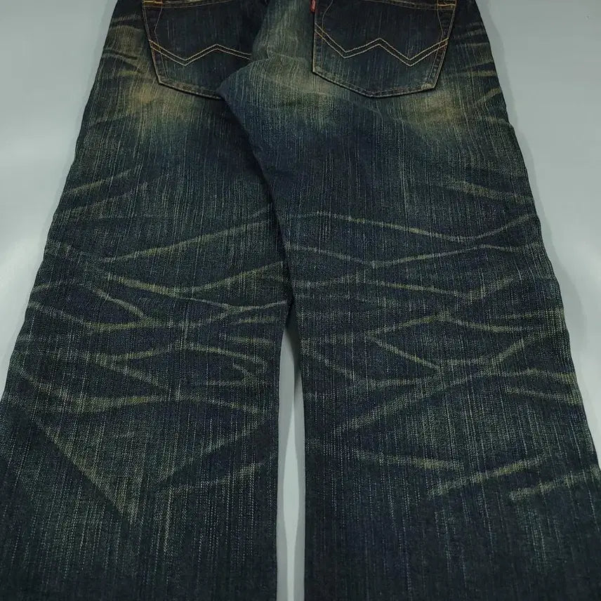 [BUNJANG] EDWIN 402XV JP 00s Dark Wash Street Jeans / EDWIN 에드윈 402XV JP 00s 진청 샌드워싱 스트릿 청바지 데