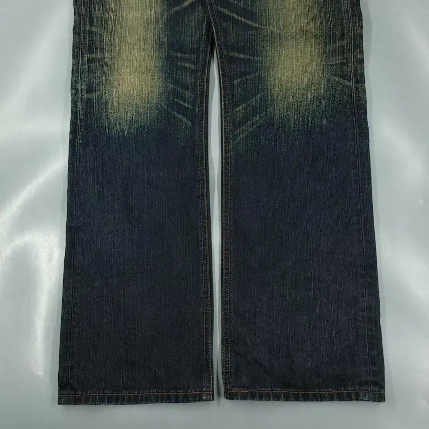 [BUNJANG] EDWIN 402XV JP 00s Dark Wash Street Jeans / EDWIN 에드윈 402XV JP 00s 진청 샌드워싱 스트릿 청바지 데