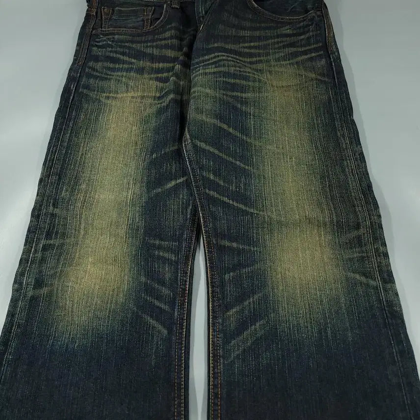 [BUNJANG] EDWIN 402XV JP 00s Dark Wash Street Jeans / EDWIN 에드윈 402XV JP 00s 진청 샌드워싱 스트릿 청바지 데