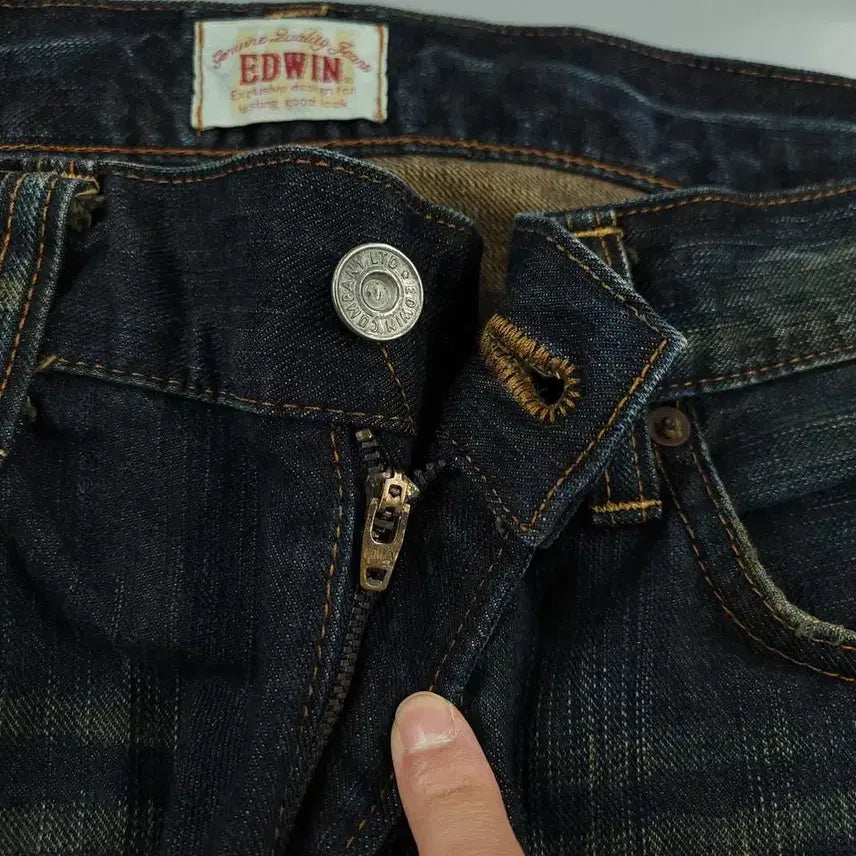 [BUNJANG] EDWIN 402XV JP 00s Dark Wash Street Jeans / EDWIN 에드윈 402XV JP 00s 진청 샌드워싱 스트릿 청바지 데