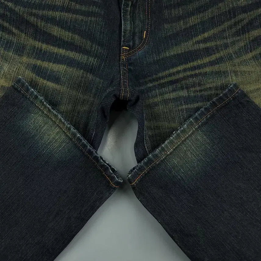 [BUNJANG] EDWIN 402XV JP 00s Dark Wash Street Jeans / EDWIN 에드윈 402XV JP 00s 진청 샌드워싱 스트릿 청바지 데