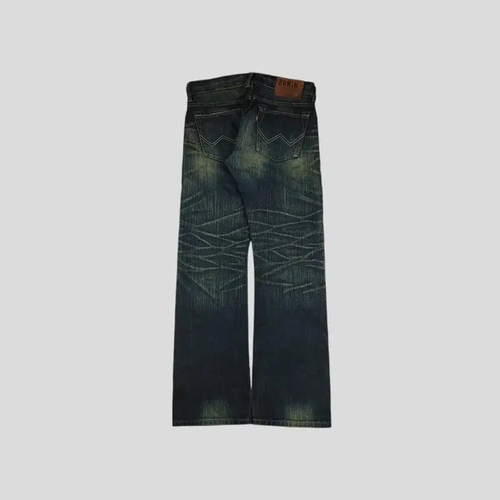 [BUNJANG] EDWIN 402XV JP 00s Dark Wash Street Jeans / EDWIN 에드윈 402XV JP 00s 진청 샌드워싱 스트릿 청바지 데