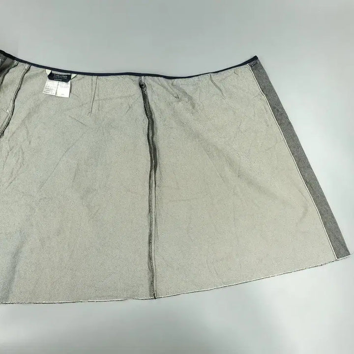 [BUNJANG] S Max Mara Gray Stitch Pleated Unbalanced Buckle Skirt / S MAXMARA 에스 막스마라 JP 그레이 스티치 플리츠 언발란스 버클