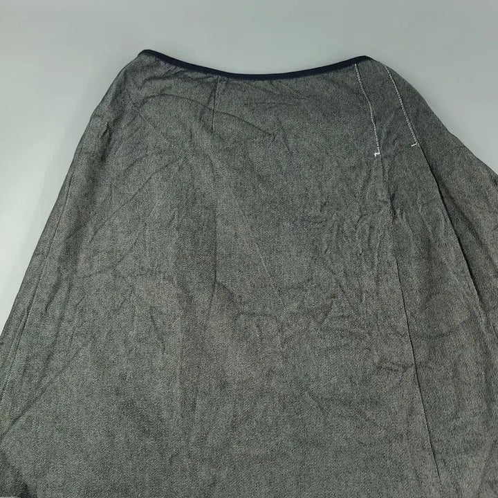[BUNJANG] S Max Mara Gray Stitch Pleated Unbalanced Buckle Skirt / S MAXMARA 에스 막스마라 JP 그레이 스티치 플리츠 언발란스 버클