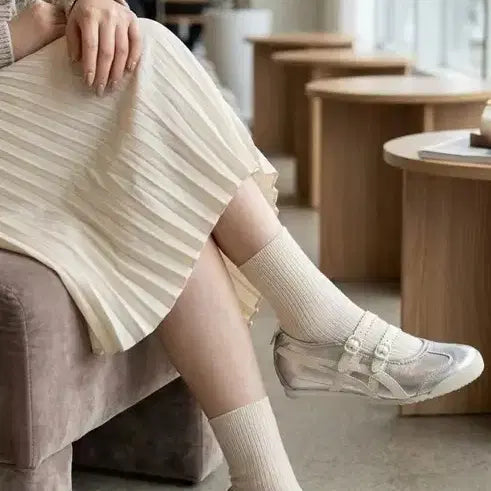 [BUNJANG] Onitsuka Tiger Mary Jane Silver/Beige Women&