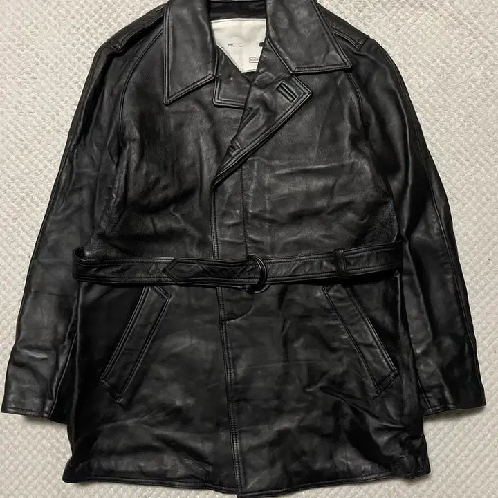 [BUNJANG] MIC French Military Lambskin Lapel Leather Car Coat / [L추천] 프랑스 밀리터리 MIC 소가죽 라펠 레더 카코트