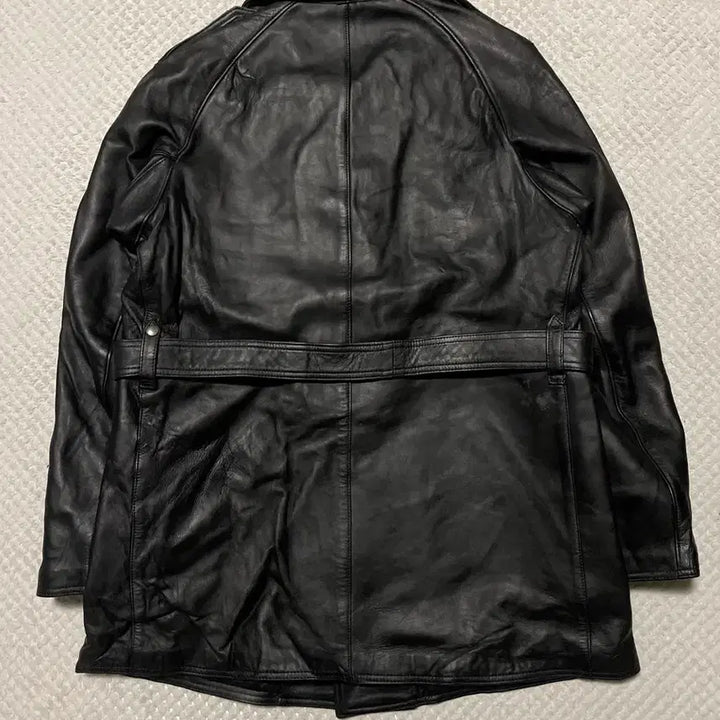 [BUNJANG] MIC French Military Lambskin Lapel Leather Car Coat / [L추천] 프랑스 밀리터리 MIC 소가죽 라펠 레더 카코트