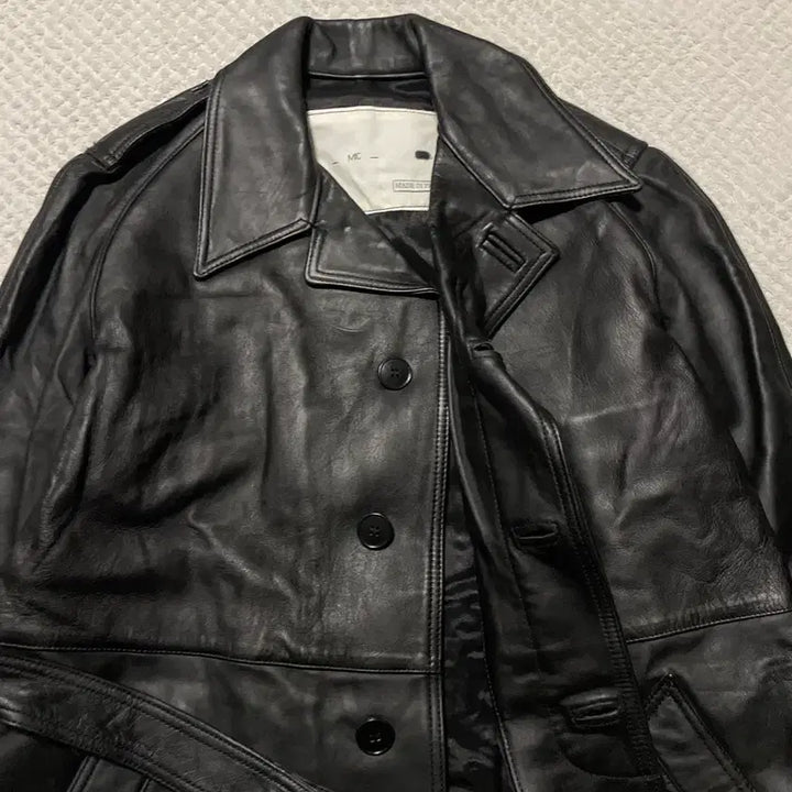 [BUNJANG] MIC French Military Lambskin Lapel Leather Car Coat / [L추천] 프랑스 밀리터리 MIC 소가죽 라펠 레더 카코트