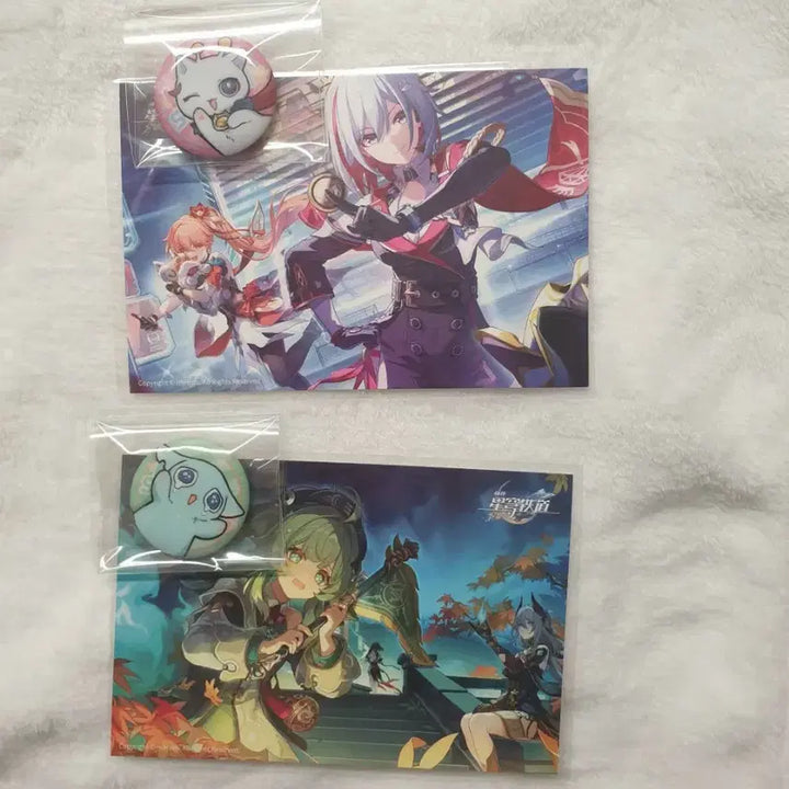 [BUNJANG] Honkai: Star Rail Topaz/HuoHuo Postcard + Mini Can Badge Set / 붕괴스타레일 공식 토파즈/곽향 엽서+미니캔뱃지 세트