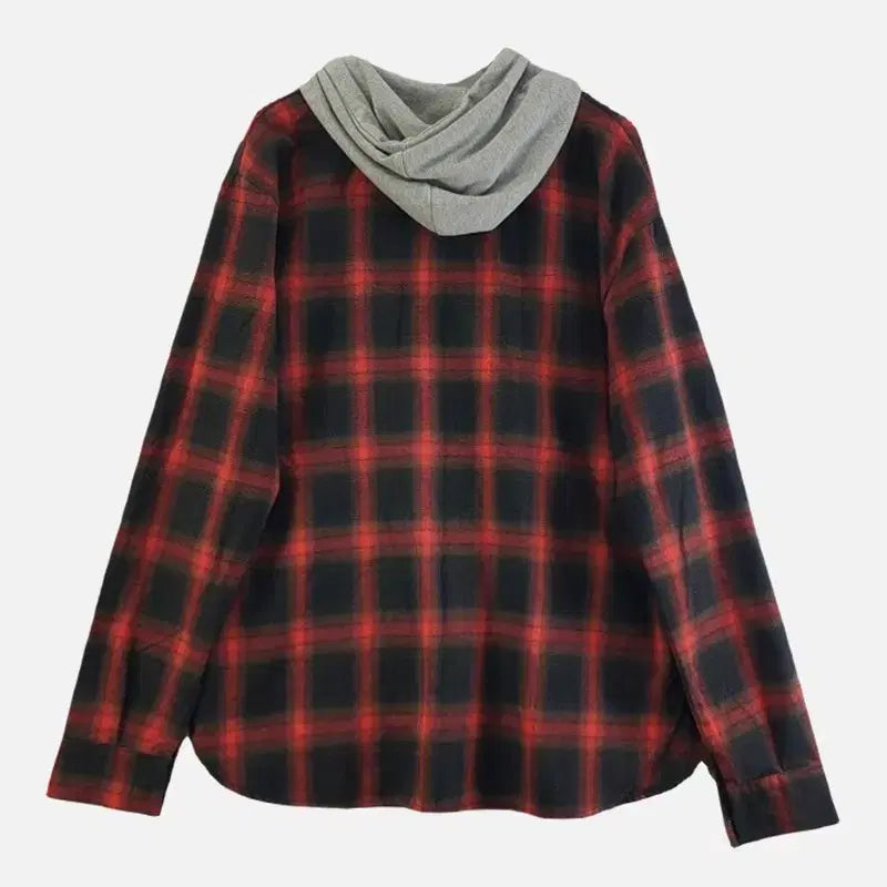[BUNJANG] NamFree Checkered Hoodie / 남FREE 체크 후드 레드 M6372