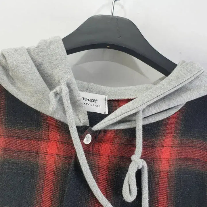 [BUNJANG] NamFree Checkered Hoodie / 남FREE 체크 후드 레드 M6372