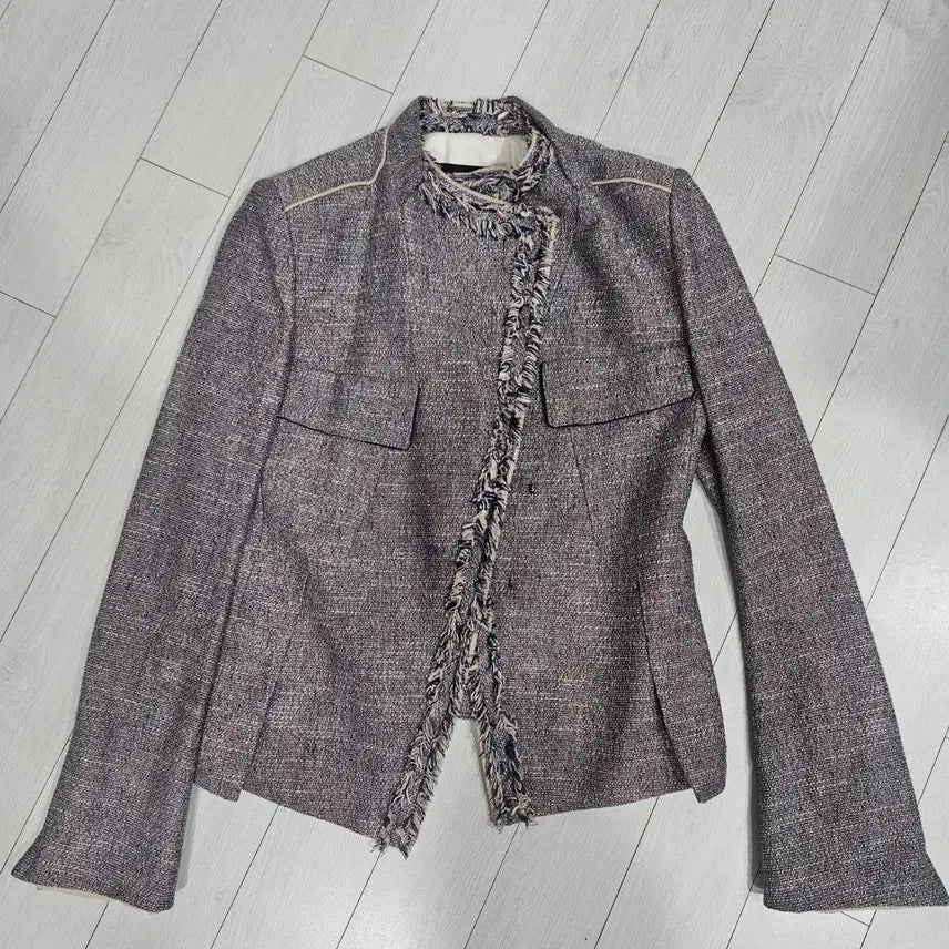 [BUNJANG] System Tweed Fringe Jacket - Size 55 / 시스템 트위드 프린지 자켓 55
