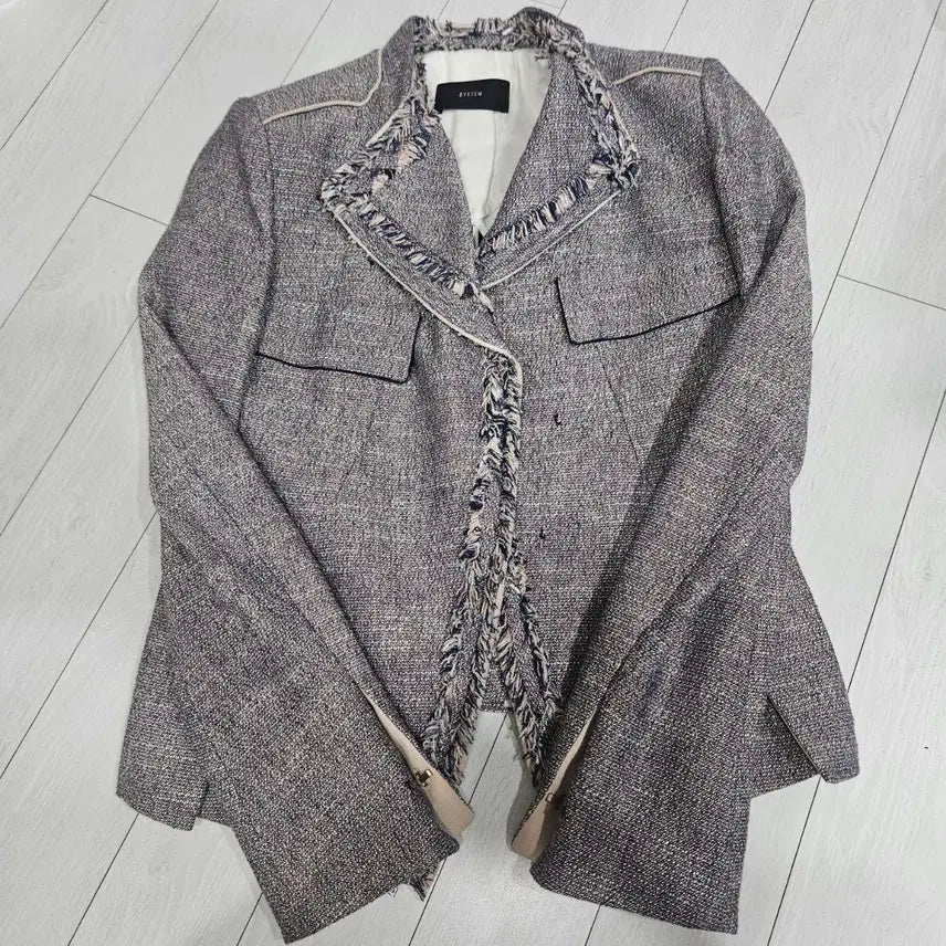[BUNJANG] System Tweed Fringe Jacket - Size 55 / 시스템 트위드 프린지 자켓 55