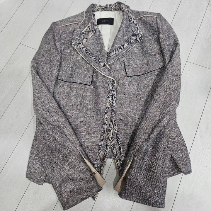 [BUNJANG] System Tweed Fringe Jacket - Size 55 / 시스템 트위드 프린지 자켓 55