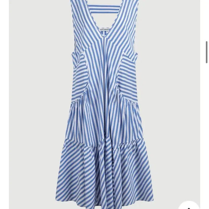 [BUNJANG] Lucky Chouette Striped V-neck Dress / (새상품)럭키슈에뜨 스트라이프 브이넥 원피스