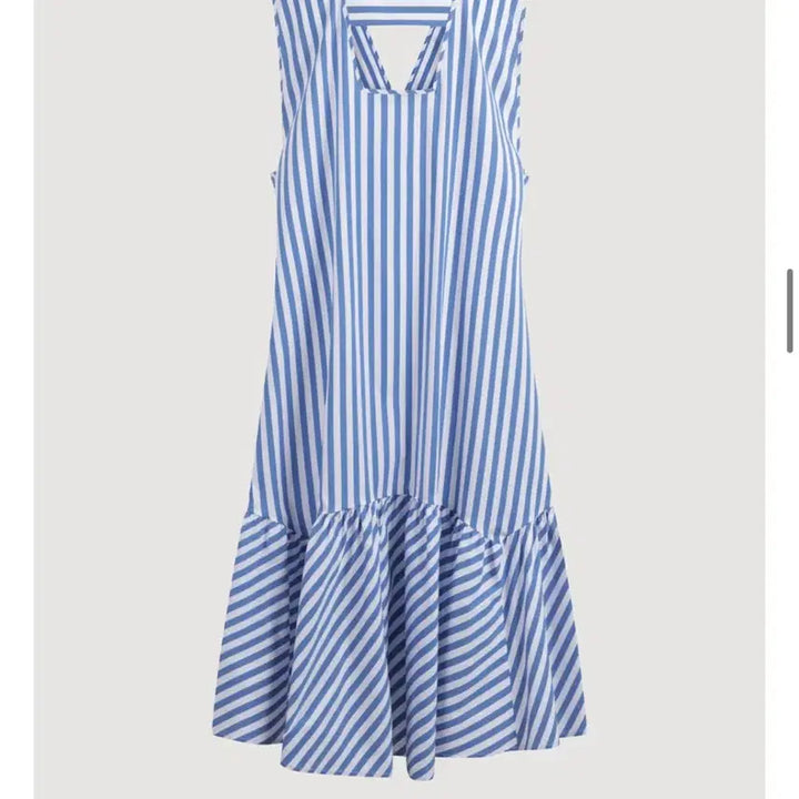 [BUNJANG] Lucky Chouette Striped V-neck Dress / (새상품)럭키슈에뜨 스트라이프 브이넥 원피스