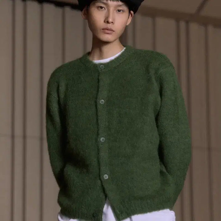 [BUNJANG] STU Mohair Cardigan Green / [M] STU 모헤어 가디건 그린