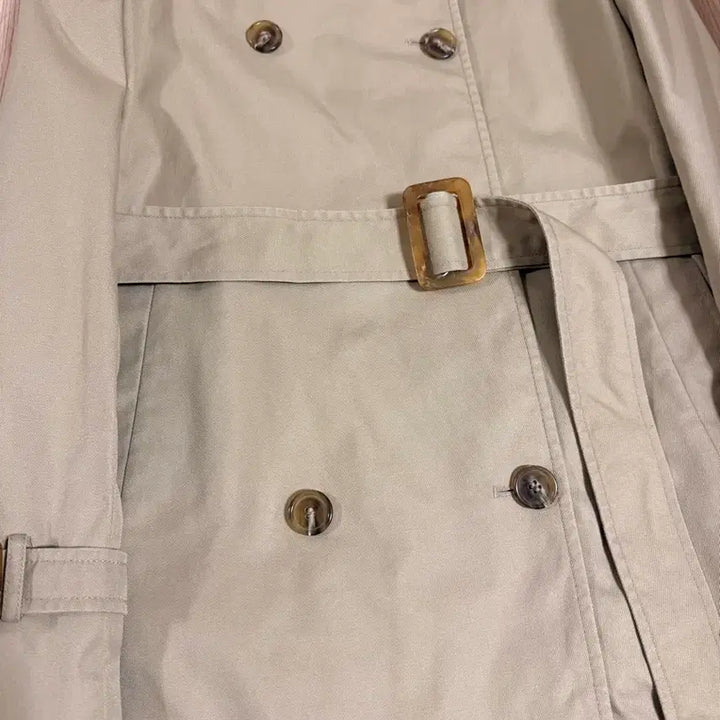 [BUNJANG] Tomboy Beige Trench Coat with Check Lining / 톰보이 체크안감 베이지 트렌치코트 445566정도 사이즈