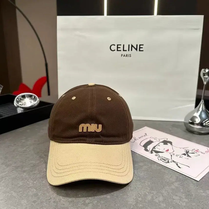 [BUNJANG] Miu Miu Two-Tone Ball Cap / 미우미우 투톤 볼캡 브라운 베이지