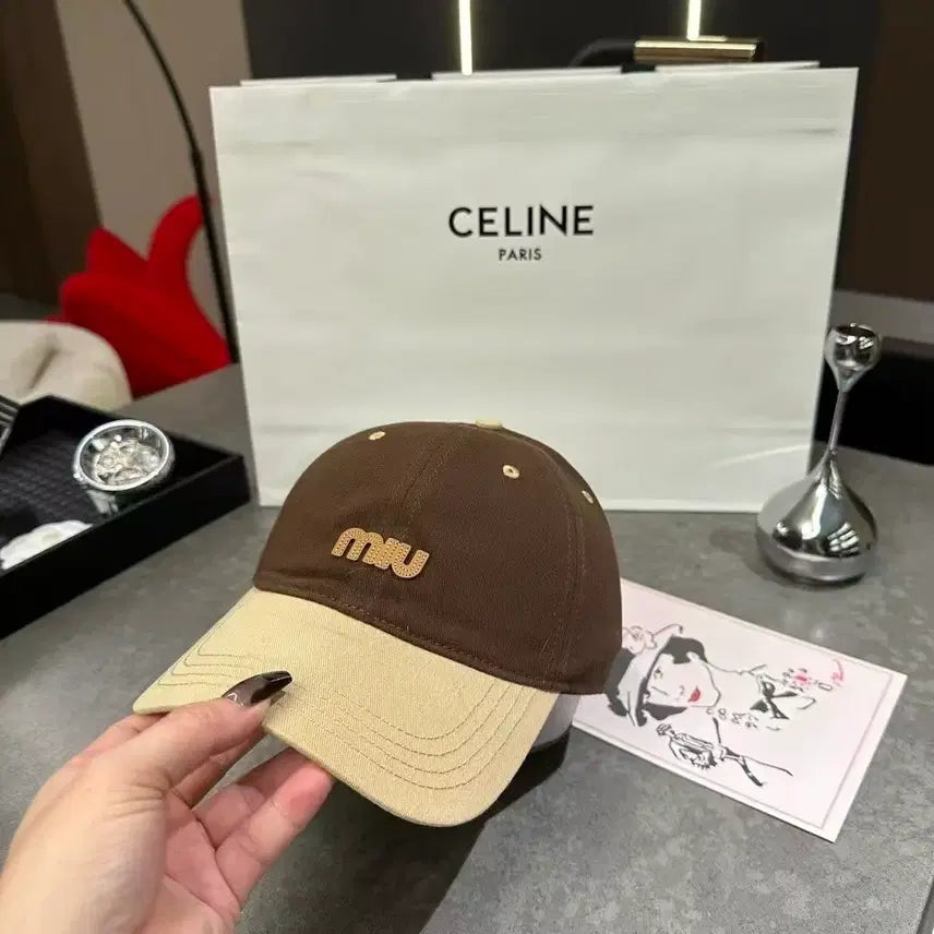[BUNJANG] Miu Miu Two-Tone Ball Cap / 미우미우 투톤 볼캡 브라운 베이지