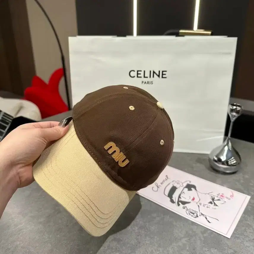 [BUNJANG] Miu Miu Two-Tone Ball Cap / 미우미우 투톤 볼캡 브라운 베이지