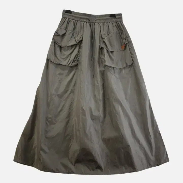 [BUNJANG] Gray Long Skirt / 여55사이즈 롱스커트 그레이 M6385