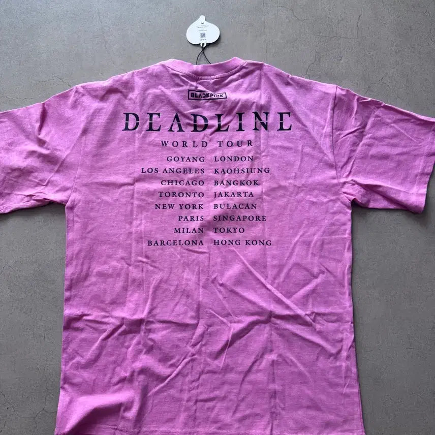 [BUNJANG] Blackpink Deadline Pink Short Sleeve T-shirt / 블랙핑크 데드라인 핑크 반팔 티셔츠