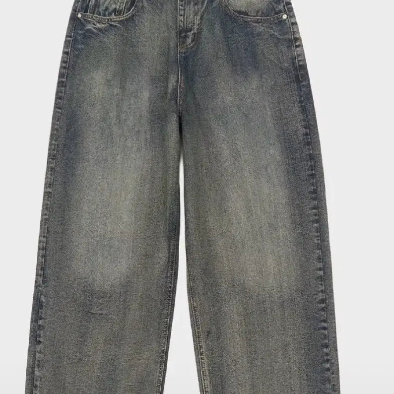 [BUNJANG] Toffee Haze Washed Wide Denim Pants / 토피 헤이즈 워시드 와이드 데님 팬츠 (빈티지 인디고)