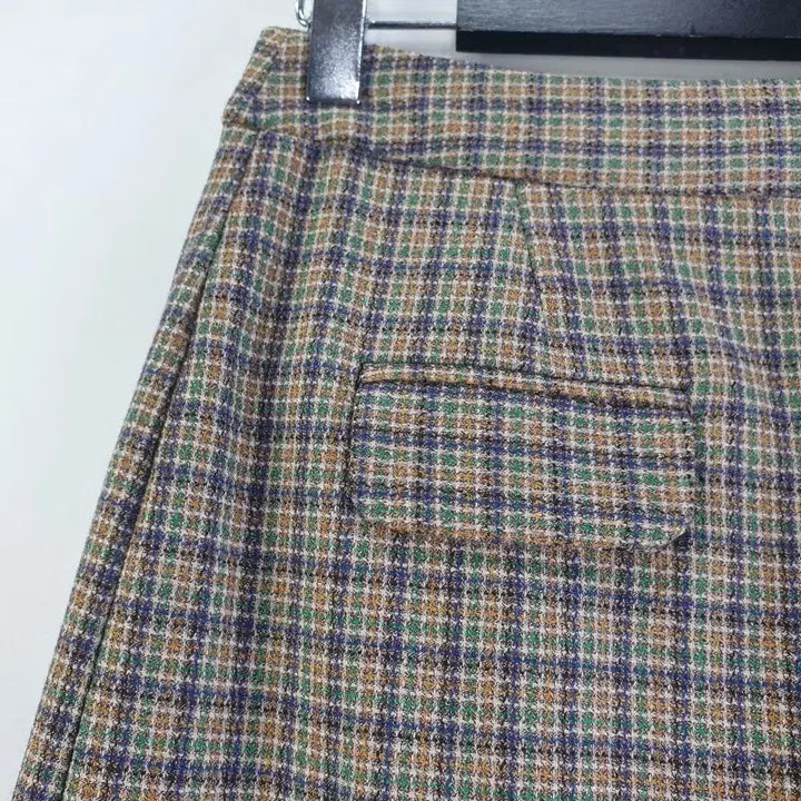 [BUNJANG] Vintage 26-inch Long Check Skirt / 여26인치 체크 롱스커트 브라운 M6386
