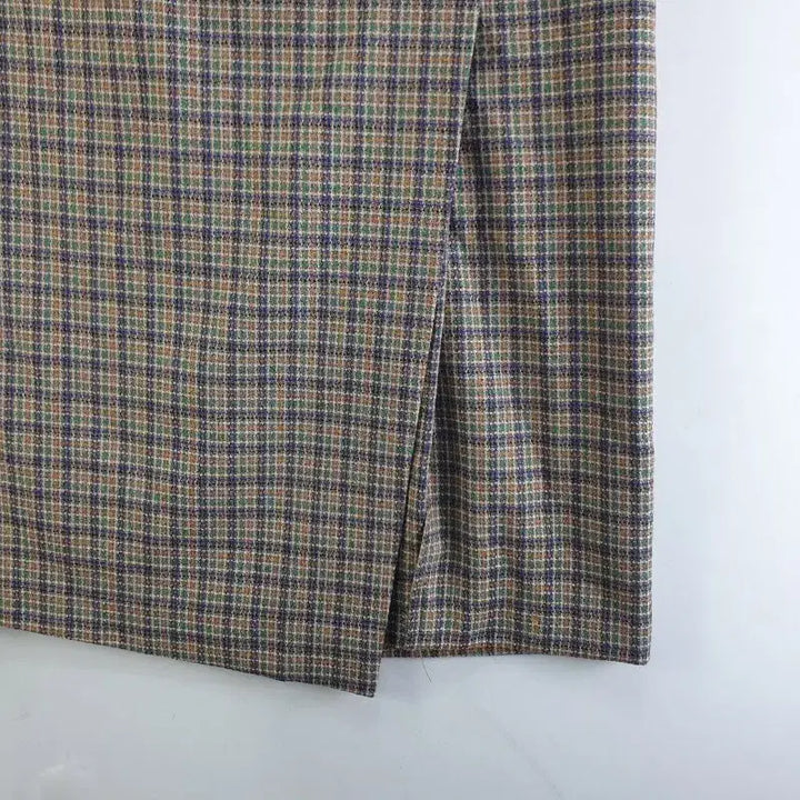 [BUNJANG] Vintage 26-inch Long Check Skirt / 여26인치 체크 롱스커트 브라운 M6386