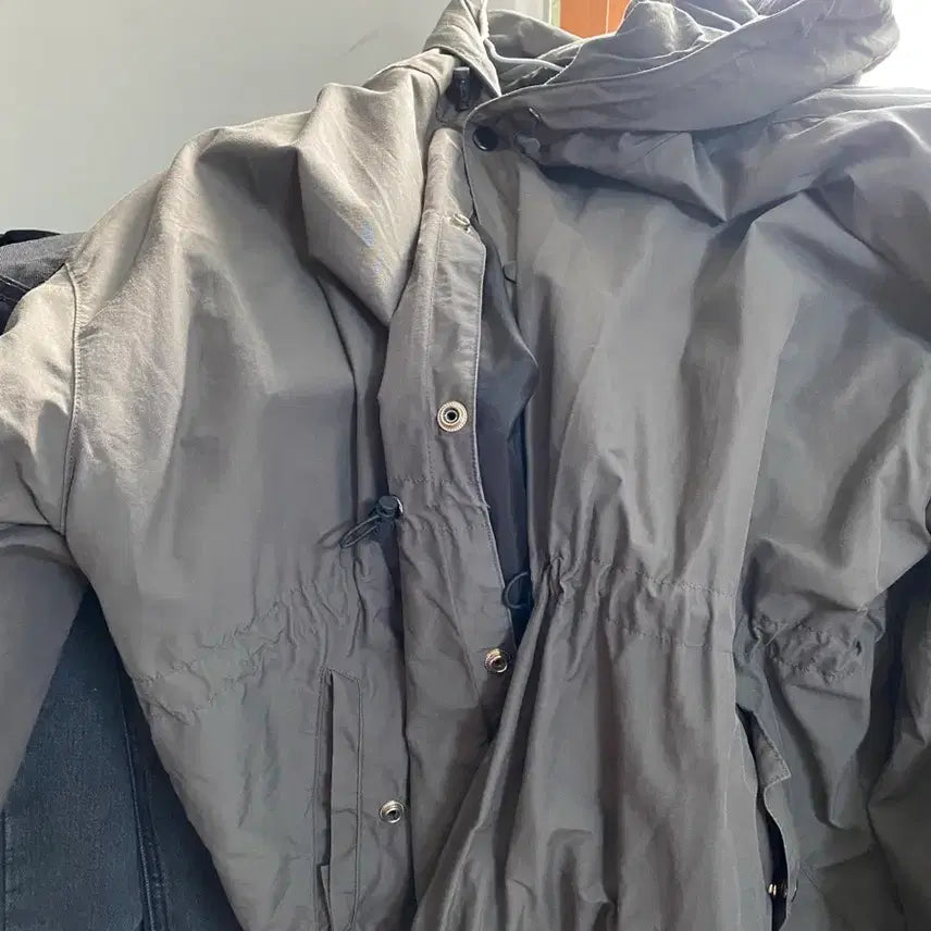 [BUNJANG] Gray Cropped Field Jacket Windbreaker Size 100 / 숏 야상 회색 바람막이 100