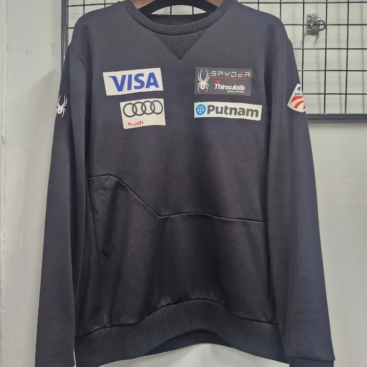 [BUNJANG] Spider US Ski Team Patch Fleece Training Sweatshirt / 105XL 스파이더 US 스키팀 패치 트레이닝 기모 맨투맨.